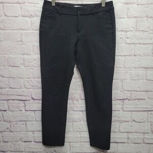 Old Navy Pixie Skinny Ankle Pants Sz 4 Mid Rise Swiss Dot Stretchy Preppy Office
